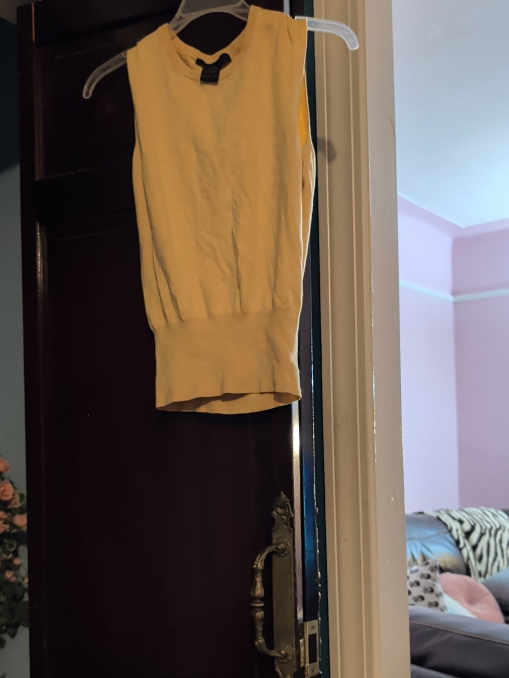 The Limited Beige Sleeveles Knit Sweater Top